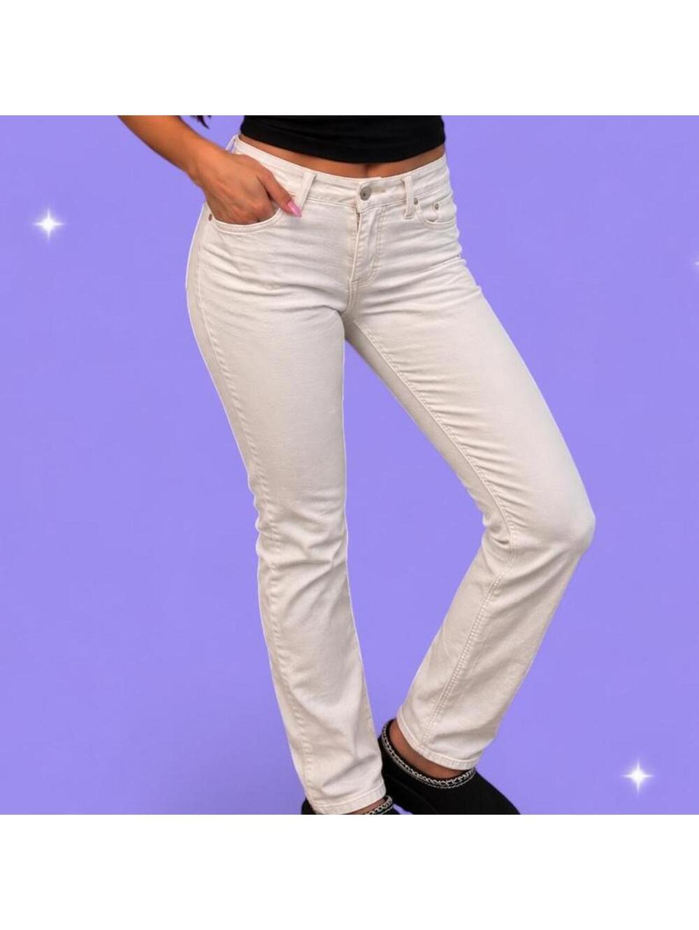 Vintage Y2K Calvin Klein White Low Rise Straight Leg Jeans size 30